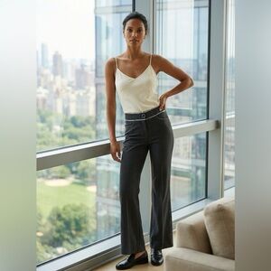 Wendy Hil Brown and Blue Patterned Flare Pants